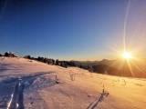 Sunset at JuliusSeitnerHütte in December - Snow,#Foto: Eigentümer