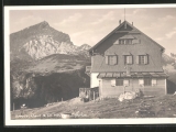 <a href=/huetten/kreuzeckhaus-5868/>Kreuzeckhaus</a> mit <a href=/gipfel/alpspitze-846/>Alpspitze</a> (Foto gespeichert zu <a href=/huetten/kreuzeckhaus-5868/>Kreuzeckhaus</a>) (Foto gespeichert zu Ziel Alpspitze),#Historische Ansichtskarte zum <a href=/historisch/>Verkauf</a>