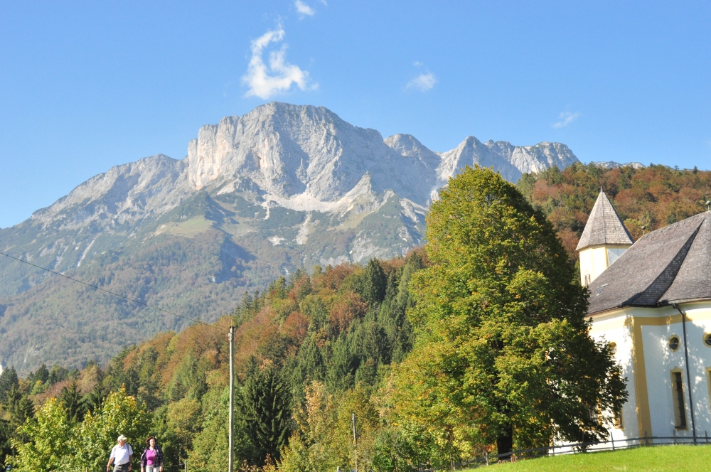 Berchtesgadener Hochthron -> Hochalpkopf: Blick von der Wallfahrtskapelle Ettenberg auf den Berchtesgadener Hochthron
