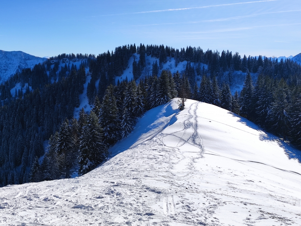 Stolzeneck: Blick vom Roßkopf über den Rotkopf zu Stolzeneck und Stolzenberg