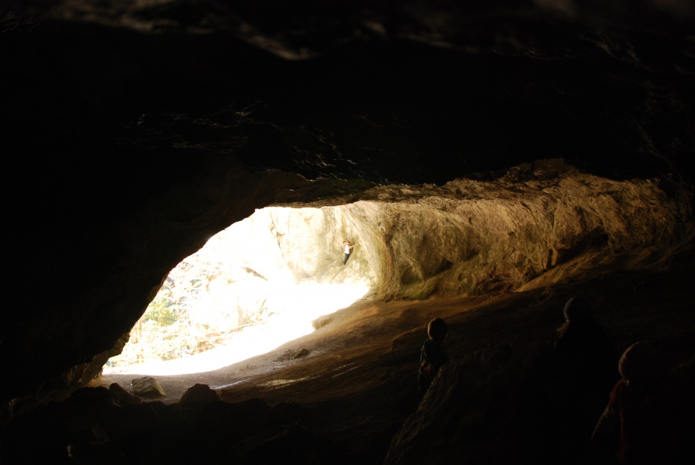 Blick aus der Höhle zum Eingang (Tischoferhöhle)