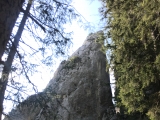 Blick auf das Breitensteinfensterl mit der Klettermöglichkeit zum Gipfelkreuz Breitensteinfensterl