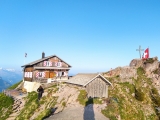 Gipfelkreuz mit Gipfelhütte,#