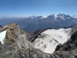 Blick zum Nordgipfel und derTopalihütte im Osten,#