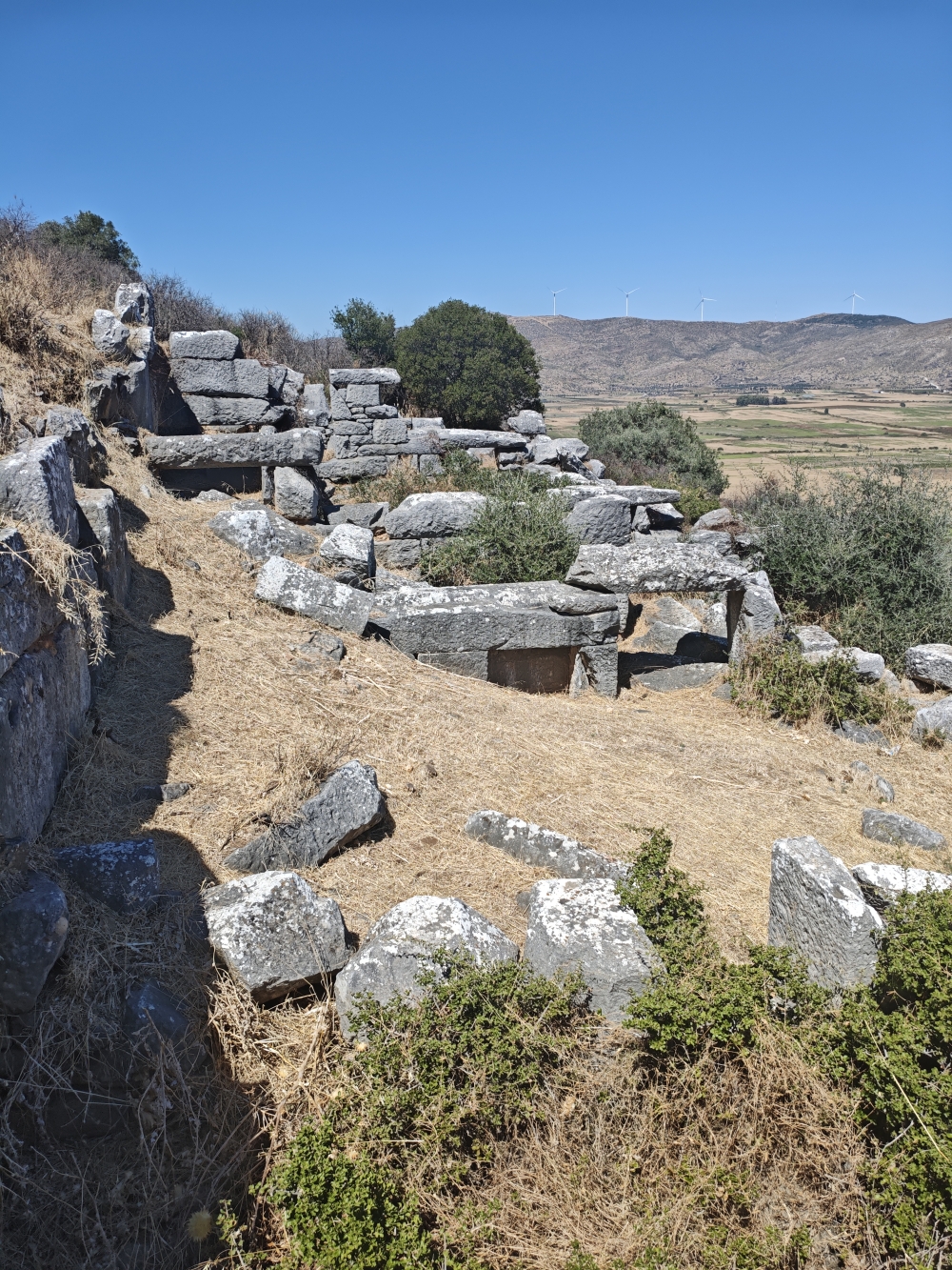 Wanderung Dystos Acropolis: Wanderung Dystos Acropolis: Ruinen  (Antikes Dystos)
