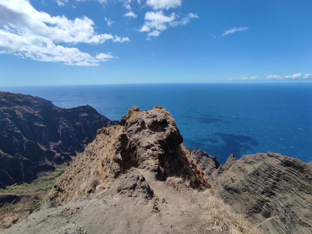Wanderung Lolo Vista: Wanderung Lolo Vista: Ausblick auf die Napali Küste (Awaawapuhi Trail Vista)
