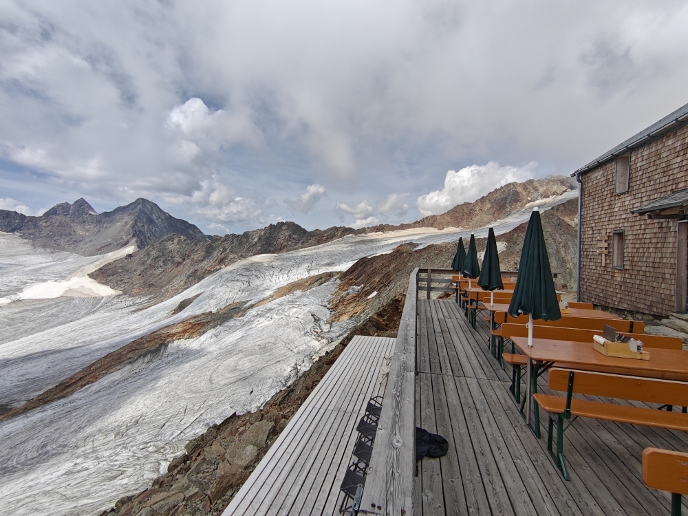 Wanderung Wilder Freiger: Wanderung Wilder Freiger: Blick vom Becherhaus zum Zuckerhütl (links) und Wilder Freiger (rechts)