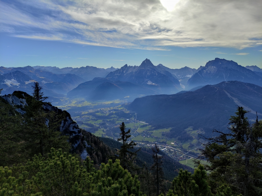 Wanderung Berchtesgadener Hochthron: Blick auf Watzmann und Hochkalter