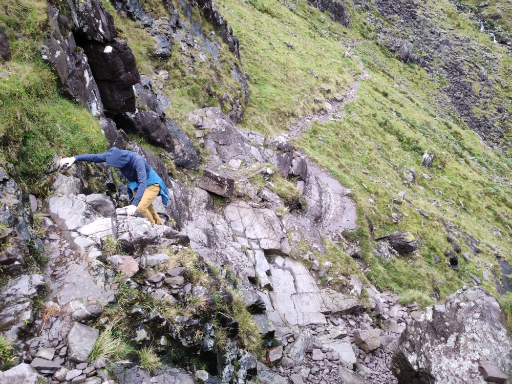 Wanderung Carrauntoohil: Die untere Kletterstelle