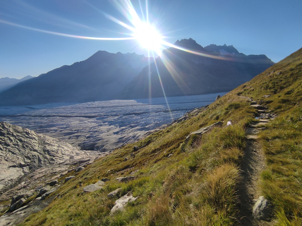 Wanderung Eggishorn: Weg zum Aussichtspunkt