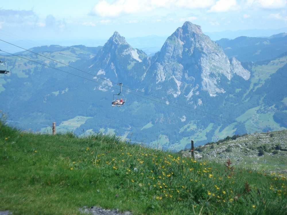 Fronalpstock: Blick auf Grosser Mythen und Klein Mythen