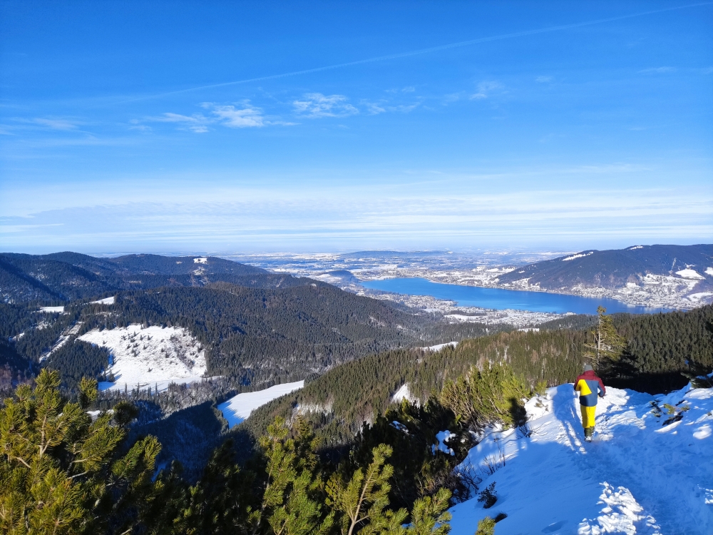 Rodeln Hirschberghaus: Blick zum Tegernsee