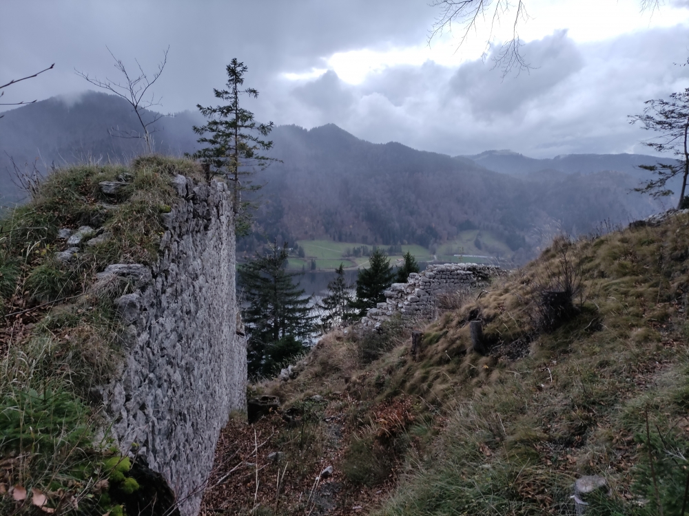 Aussichtspunkt Burgruine Hohenwaldeck -> Ruine Hohenwaldeck: Ein paar Mauern stehen noch