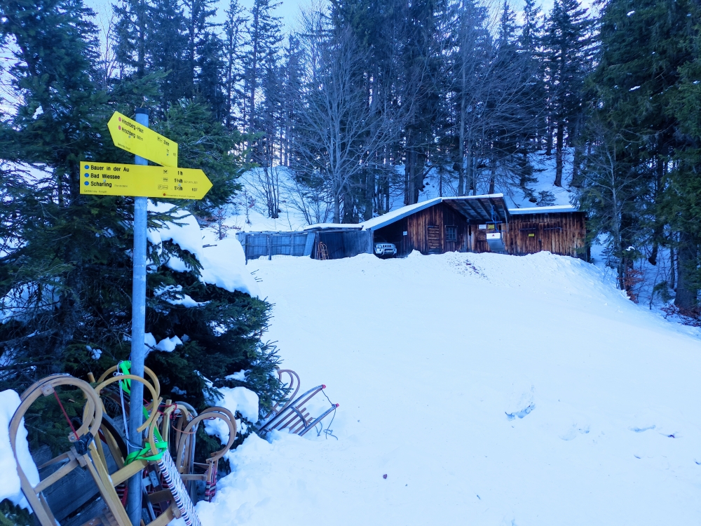 Hirschlache -> Parkplatz Hirschberghaus: Materialseilbahn Hirschlache