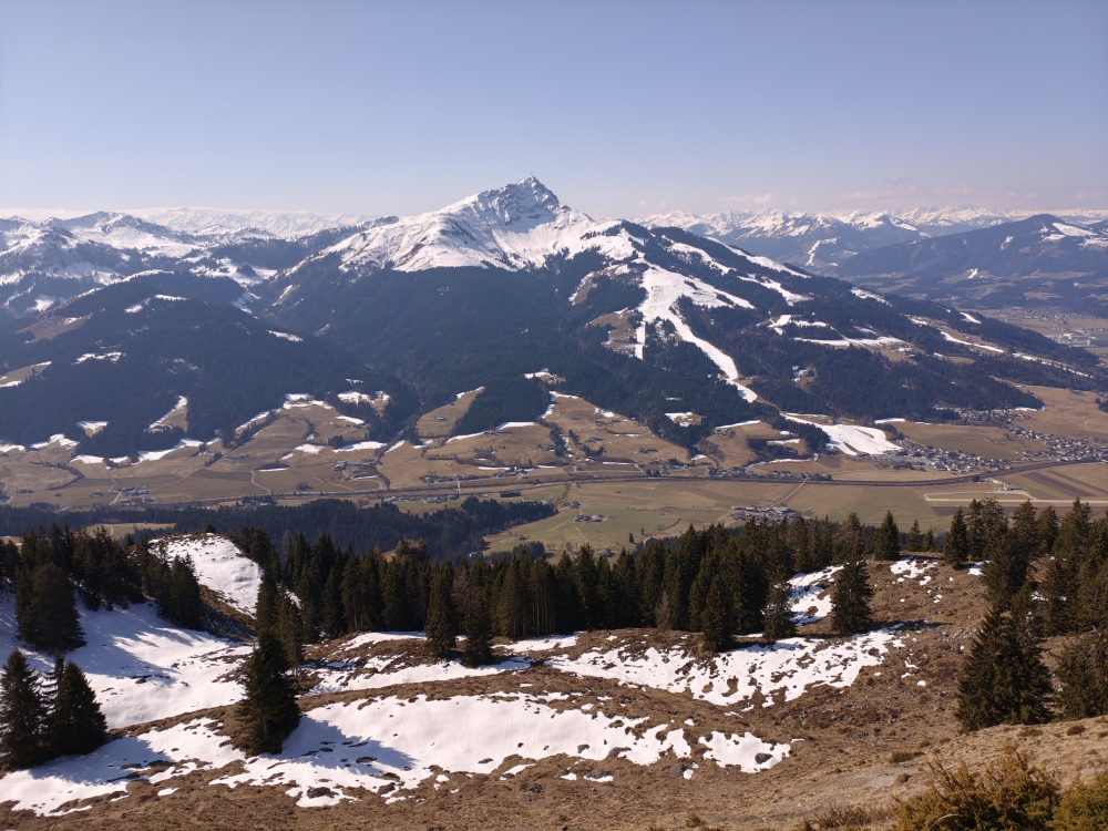 Wanderung Kalkstein: Wanderung Kalkstein: Blick nach Süden auf das Kitzbüheler Horn (Kalkstein)