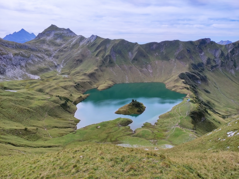 Wanderung Schrecksee vom Vilsalpsee: Wanderung Schrecksee vom Vilsalpsee: Blick auf den Schrecksee (Kirchdachsattel)