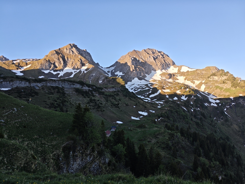 Wanderung Margelchopf: Blick auf die Voralp Ober Länggli