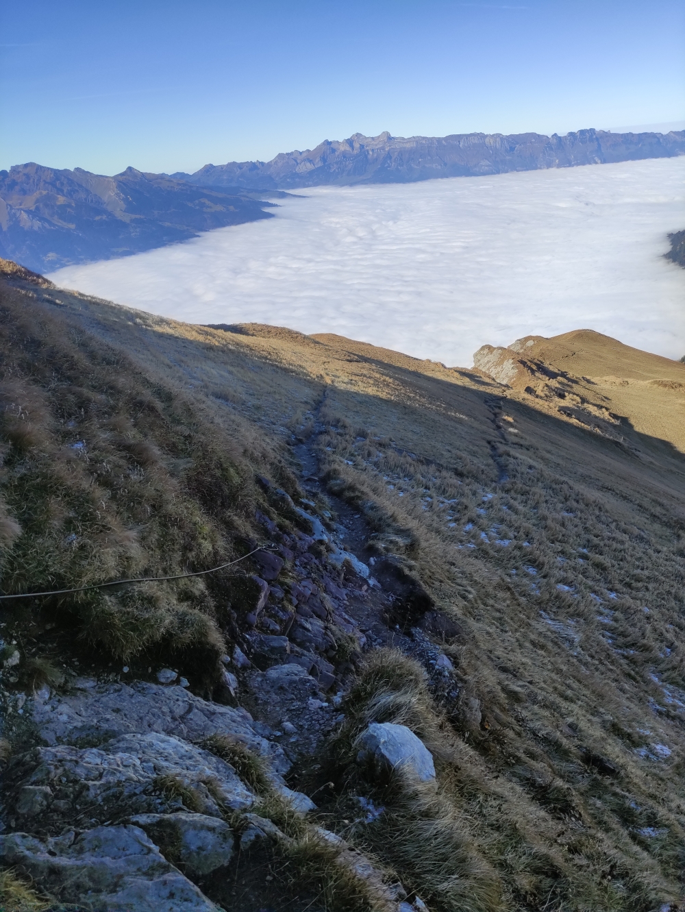 Wanderung Pfälzerhütte nach Steg: Abstieg vom Rappastein