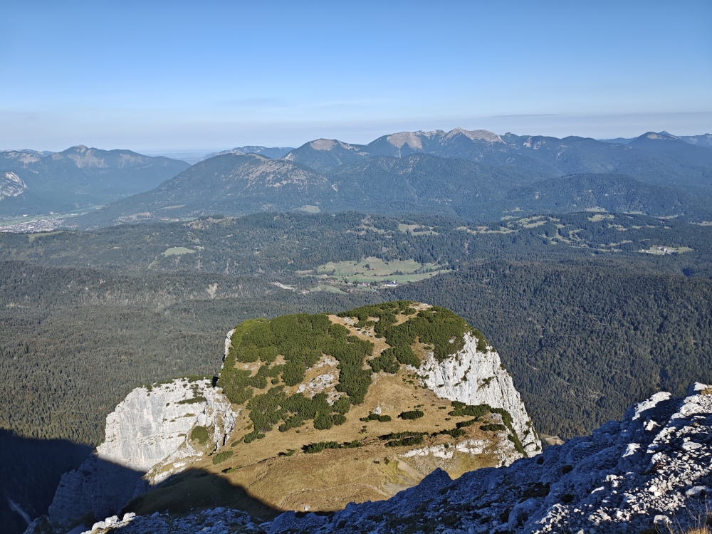 Wanderung Obere Wettersteinspitze: Blick zurück auf den Gamsanger 