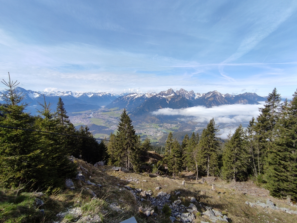 Wanderung Säuling: Wanderung Säuling: Ausblick von der Terrasse (Säulinghaus)