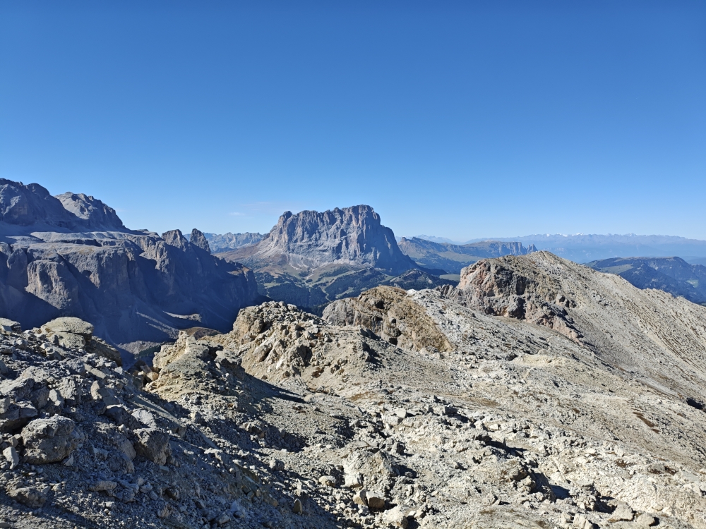 Wanderung Sass da Ciampac: Wanderung Sass da Ciampac: Blick auf den Langkofel  (Sass da Ciampac)