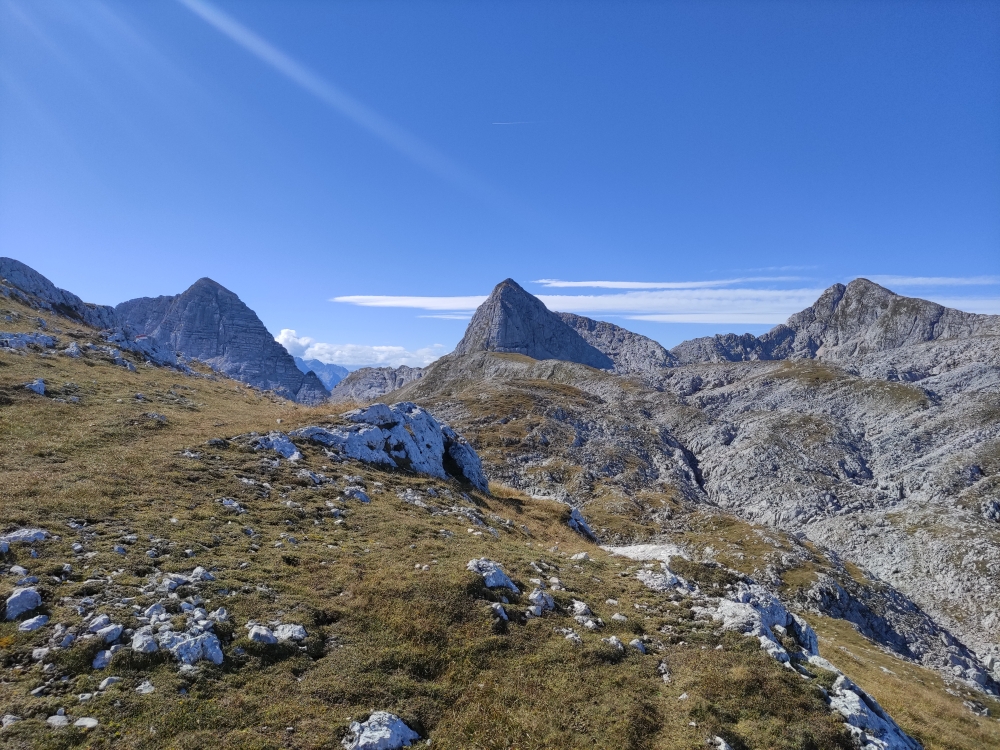 Wanderung Stadelhorn: Blick auf Stadelhorn (links), Wagendrischelhorn und Großes Häuselhorn