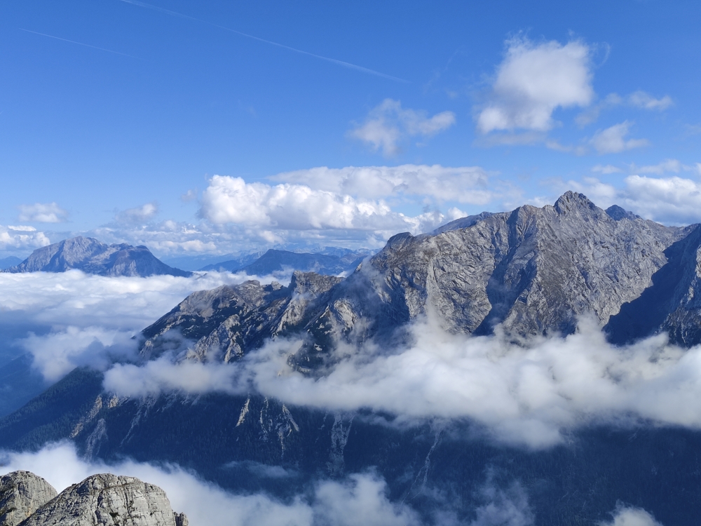 Wanderung Stadelhorn: Wanderung Stadelhorn: Blick zum Hoher Göll (links) und Hochkalter (Stadelhorn)