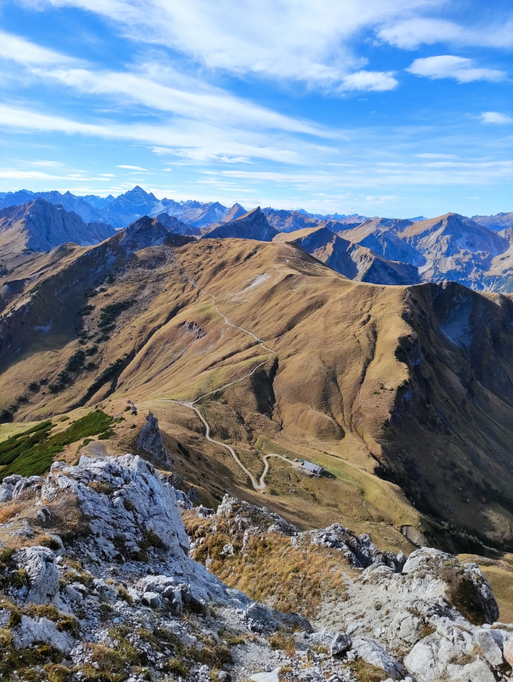 Blick zur Gappenfeldalpe und den "Saalfelder Weg" zur Schochenspitze (Sulzspitze)