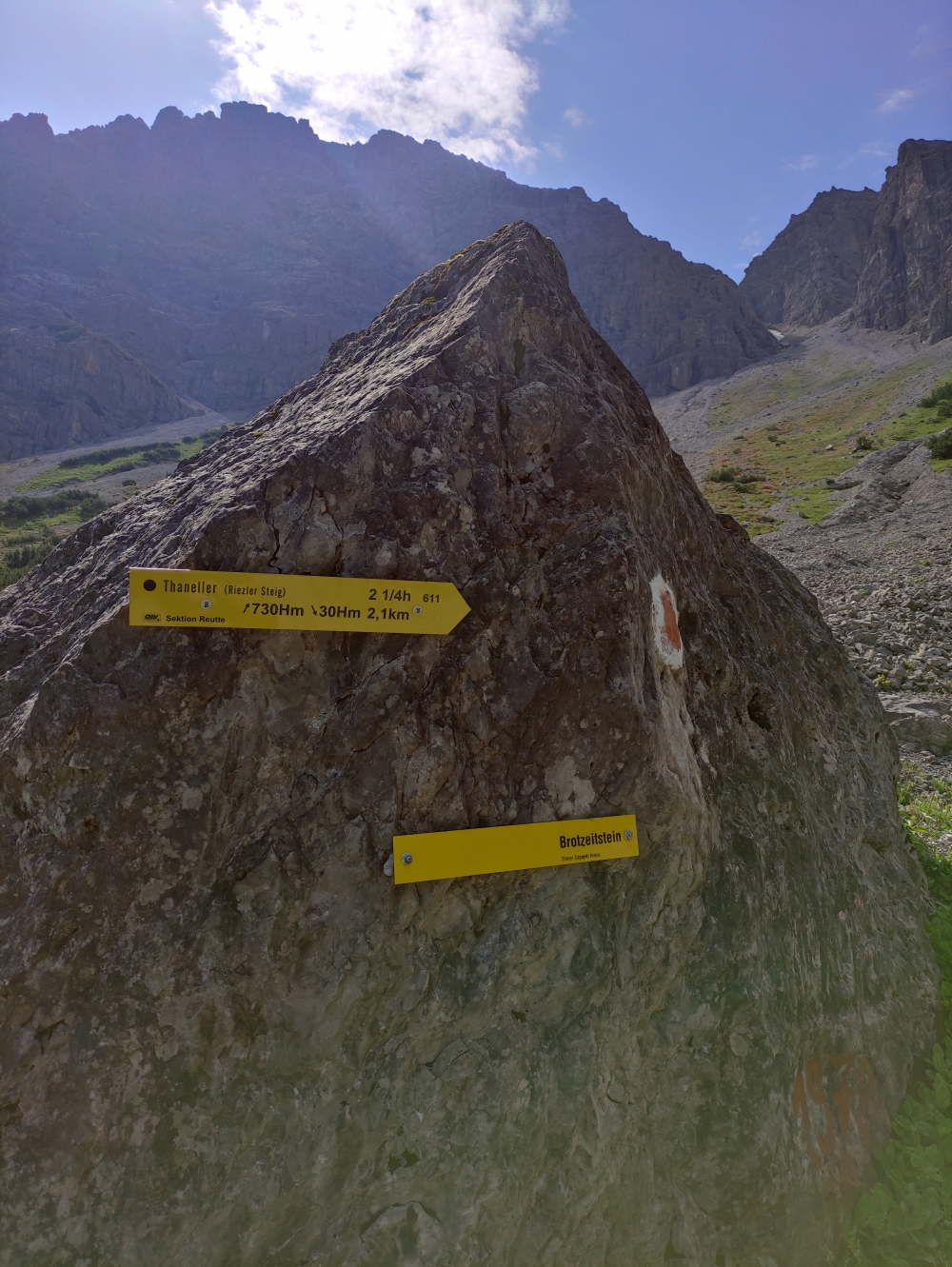 Wanderung Thaneller: Der Brotzeitfelsen im Thanellerkar