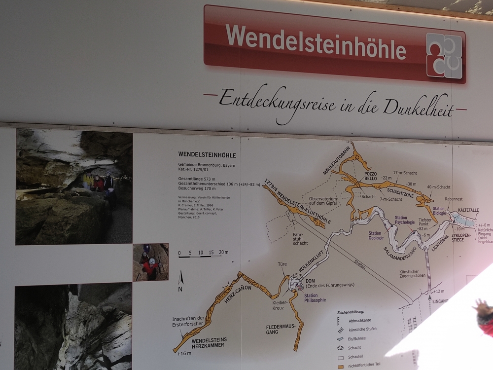 Wendelsteinhöhle: Übersichtskarte der Schauhöhle