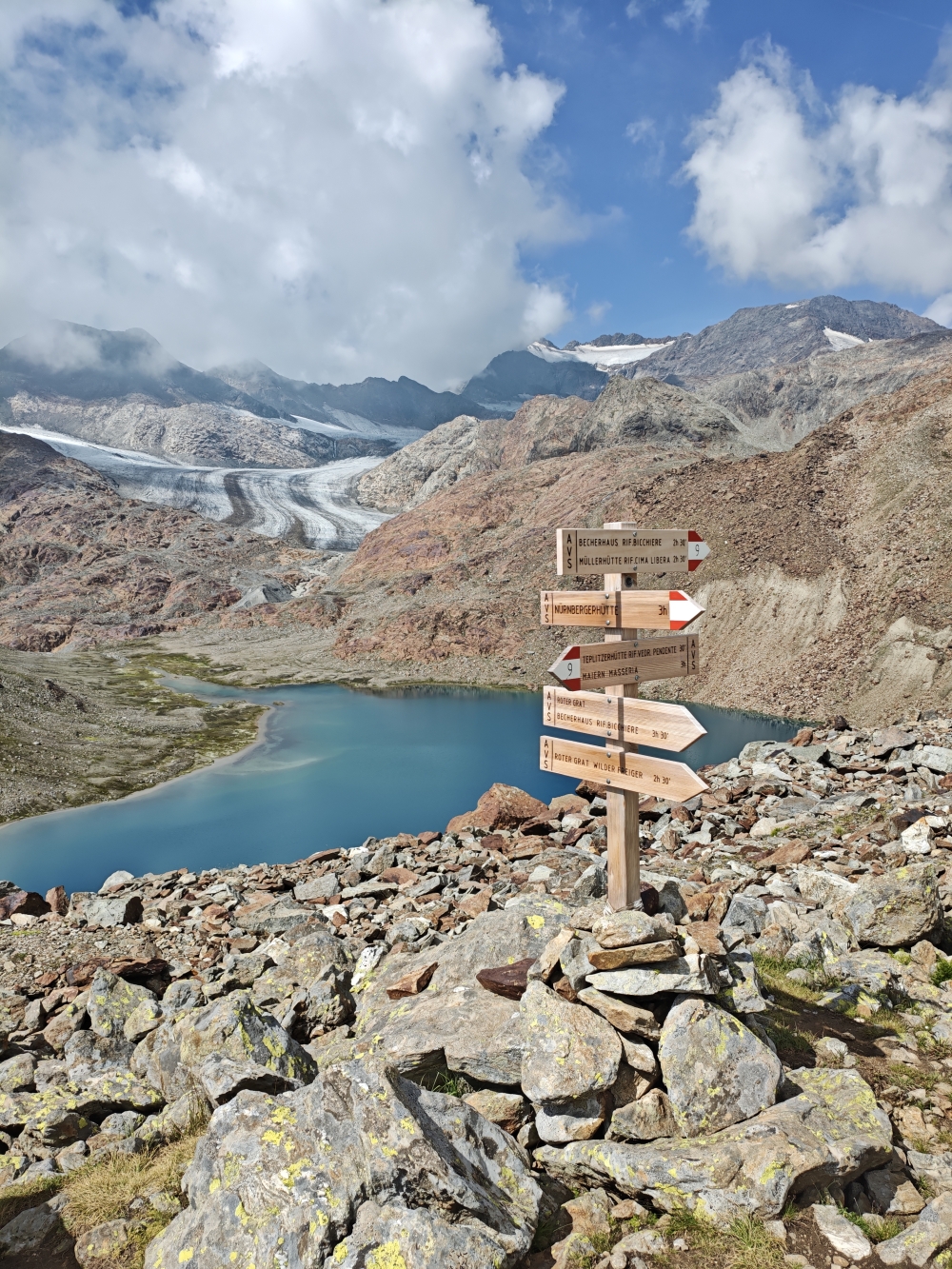 Wanderung Wilder Freiger: Kreuzung mit dem Anstiegsweg